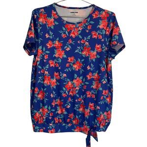 Lands End Blue Floral Quick Dry Moisture Wick Top S